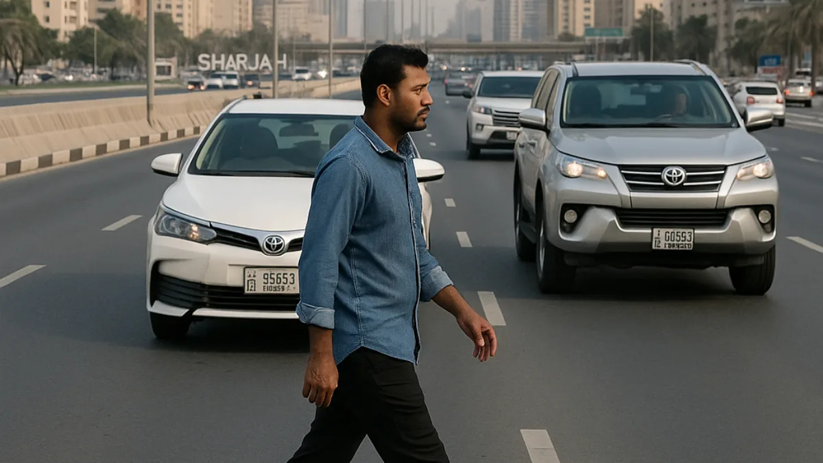 UAE: सावधान! शारजाह में कार ने व्यक्ति को मारी टक्कर, पुलिस ने वीडियो जारी कर दी चेतावनी